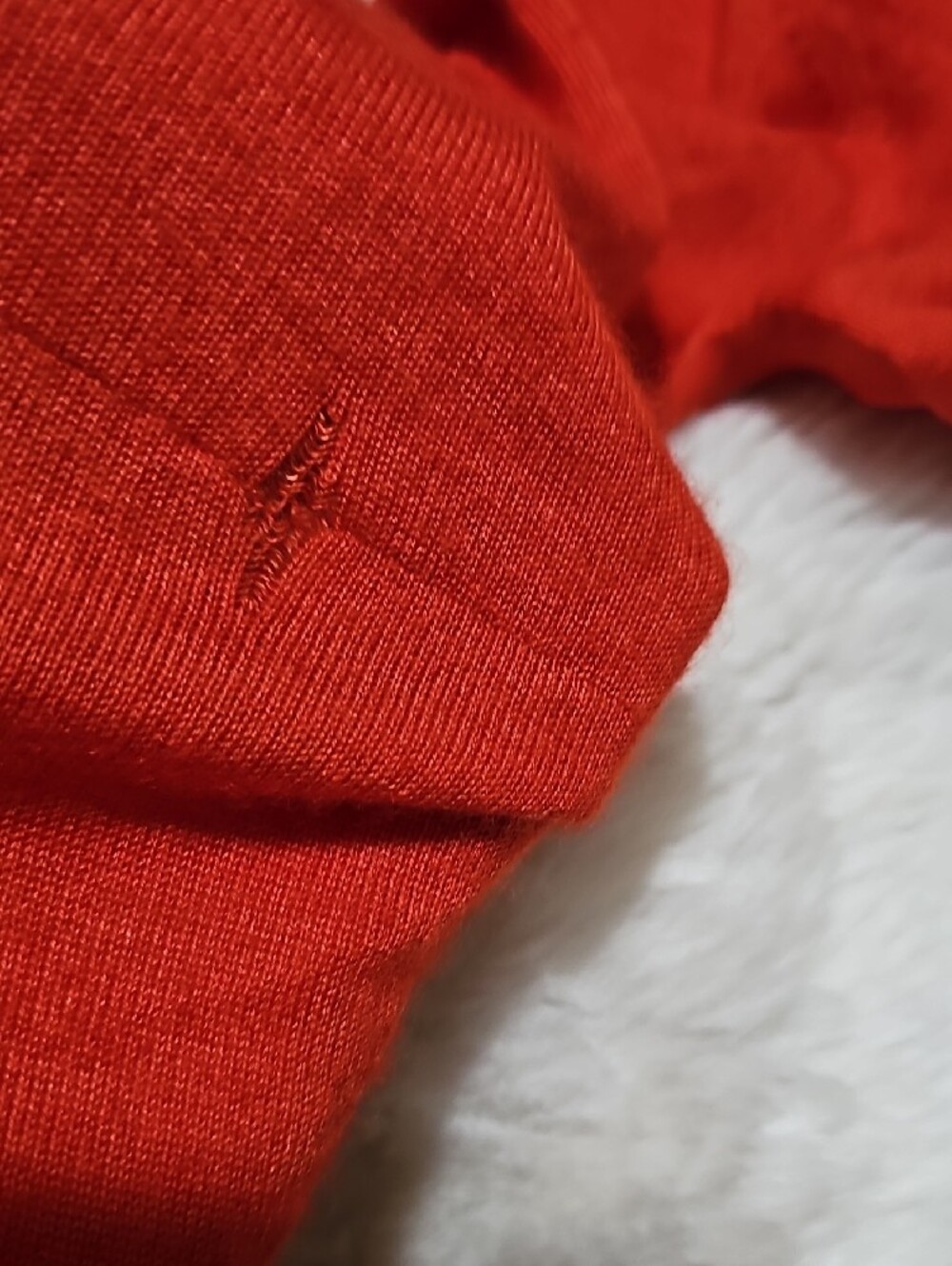 Cropped Crewneck Sweater in Bright Orange - Picture 3 of 7